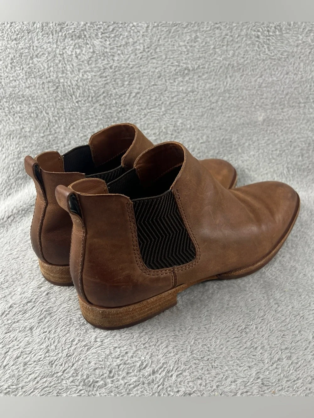 Kork Ease Boots Womens 9 M Kama Chelsea Ankle Bootie Brown Leather Low Heels - Picture 5 of 11